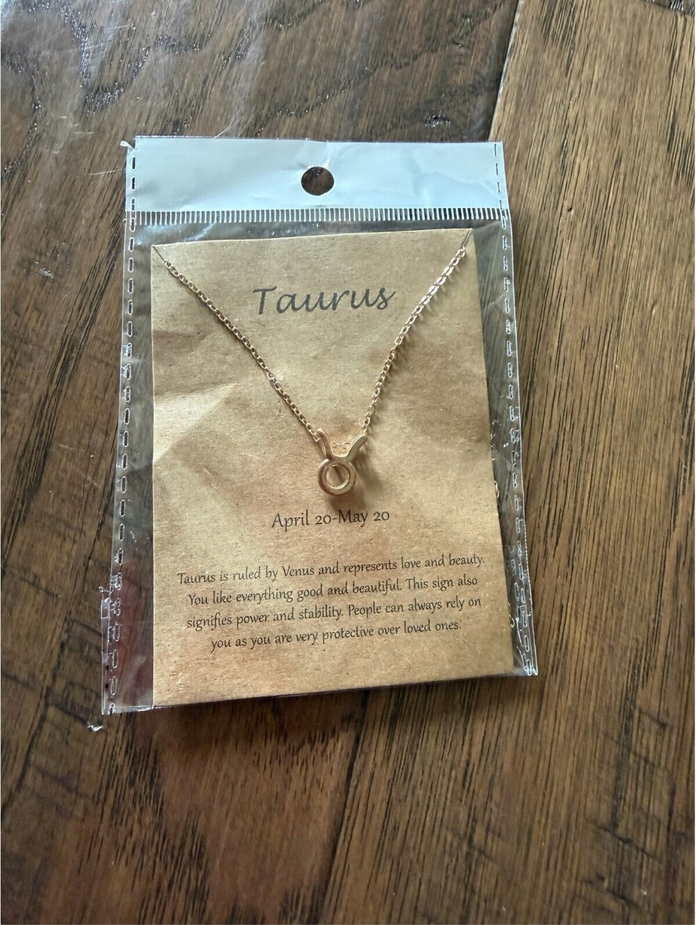 Taurus Zodiac Sign Necklace Gold Tone Astrology Horoscope Pendant Charm